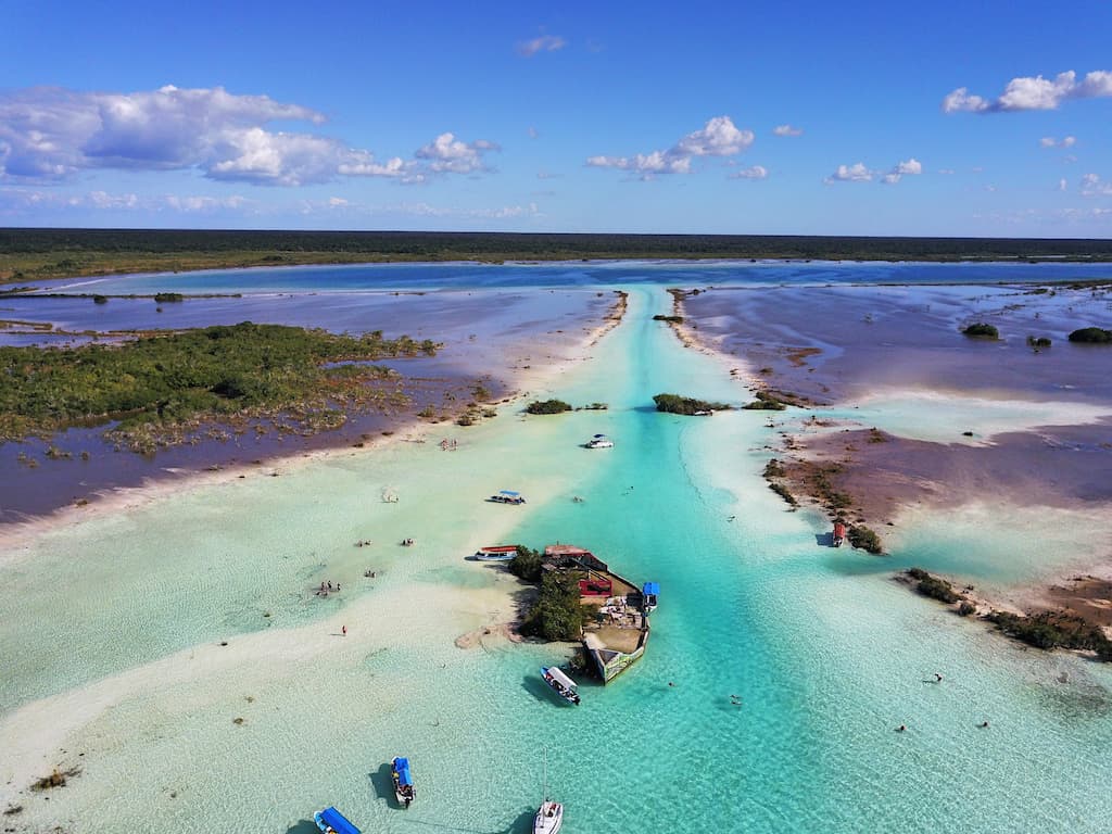 Pirates channel Bacalar Lagoon as part of 3 weeks in Mexico Itinerary.
