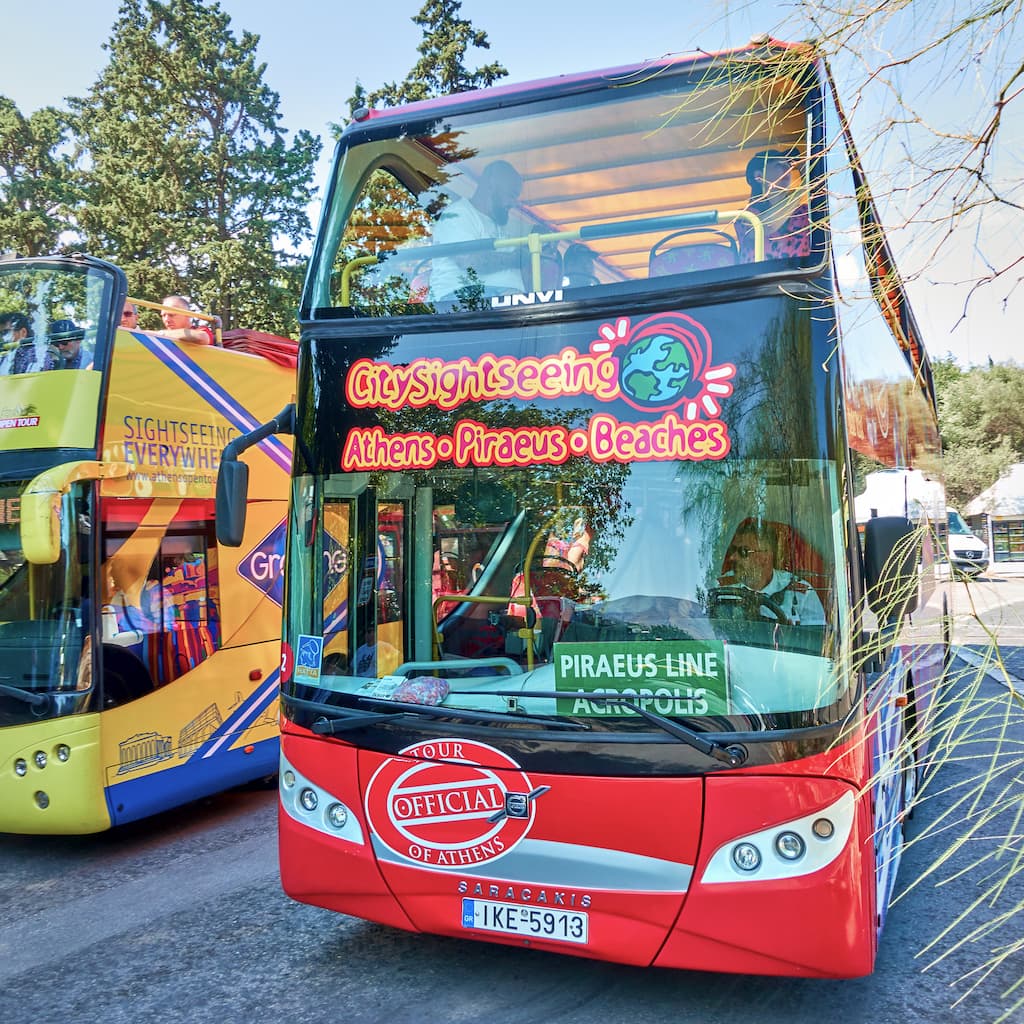 hop on hop off bus Athens can be perfect to use on a 4 days in Athens itinerary