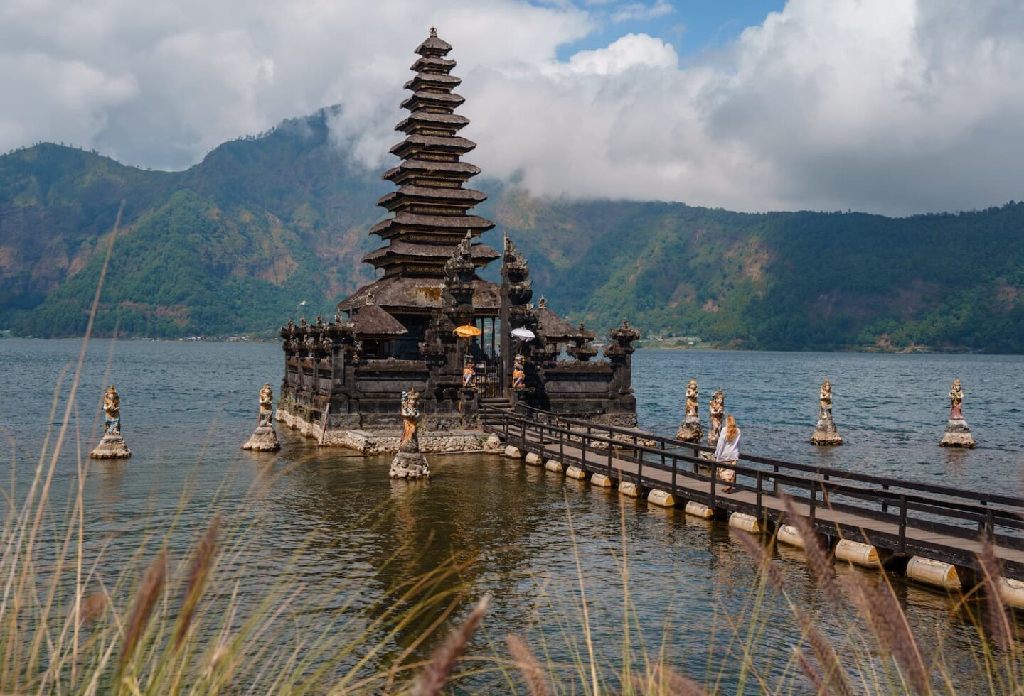 A temple in Kintamani Bali, which is the best part of Bali to stay for hiking. 